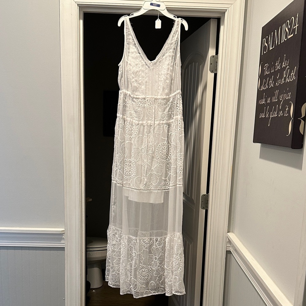 Guess Boho Sheer Maxi Slip Dress